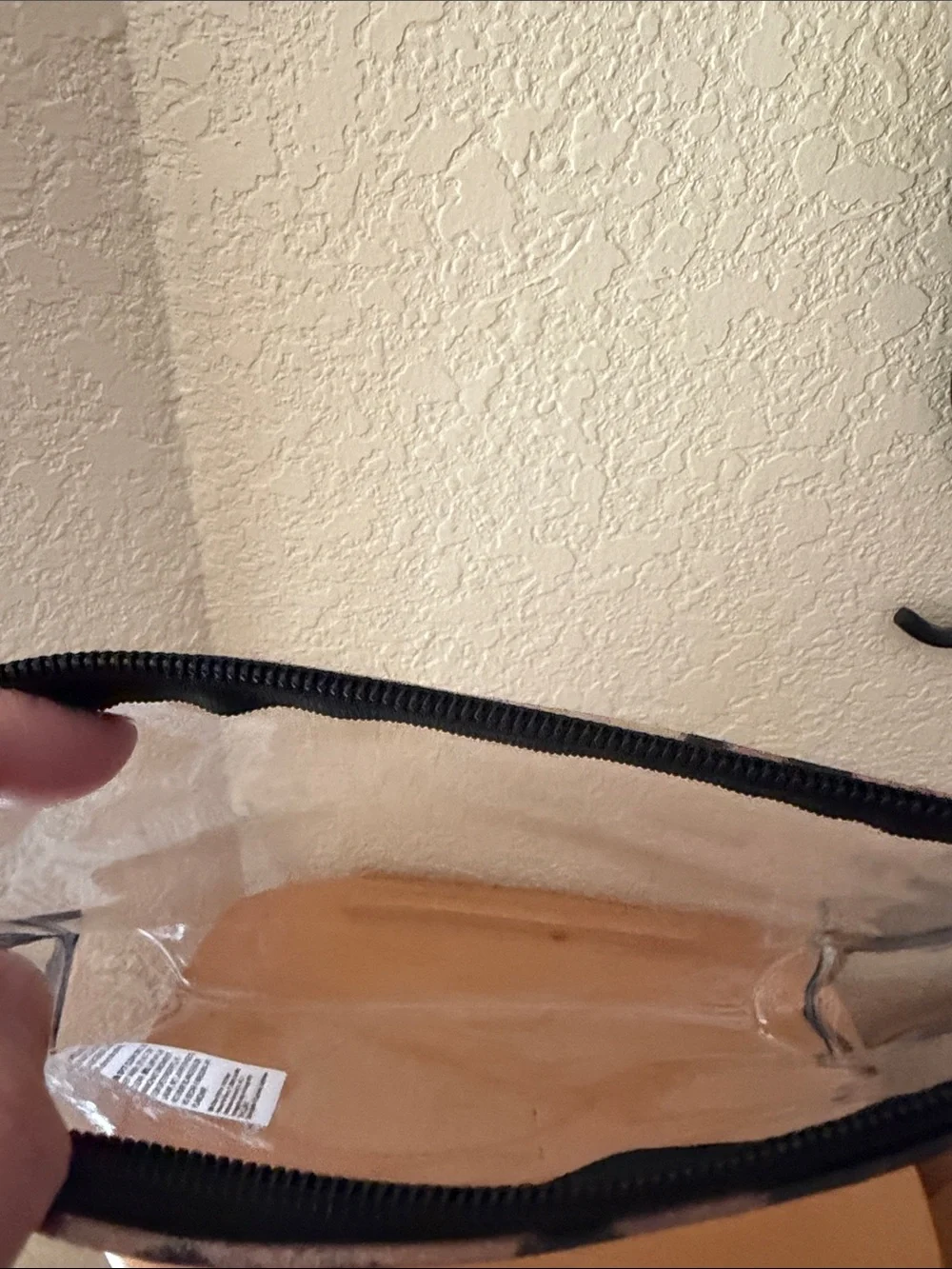 Chico's Clear Cosmetic Pouch with Leopard Trim - Brown/Black